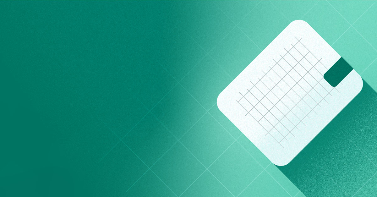CSV / excel spreadsheet icon on green background